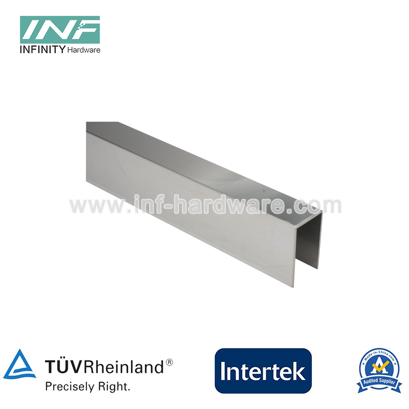 Aluminum Frameless Shower Enclosure Glass Fixed Panel Deep U Channel