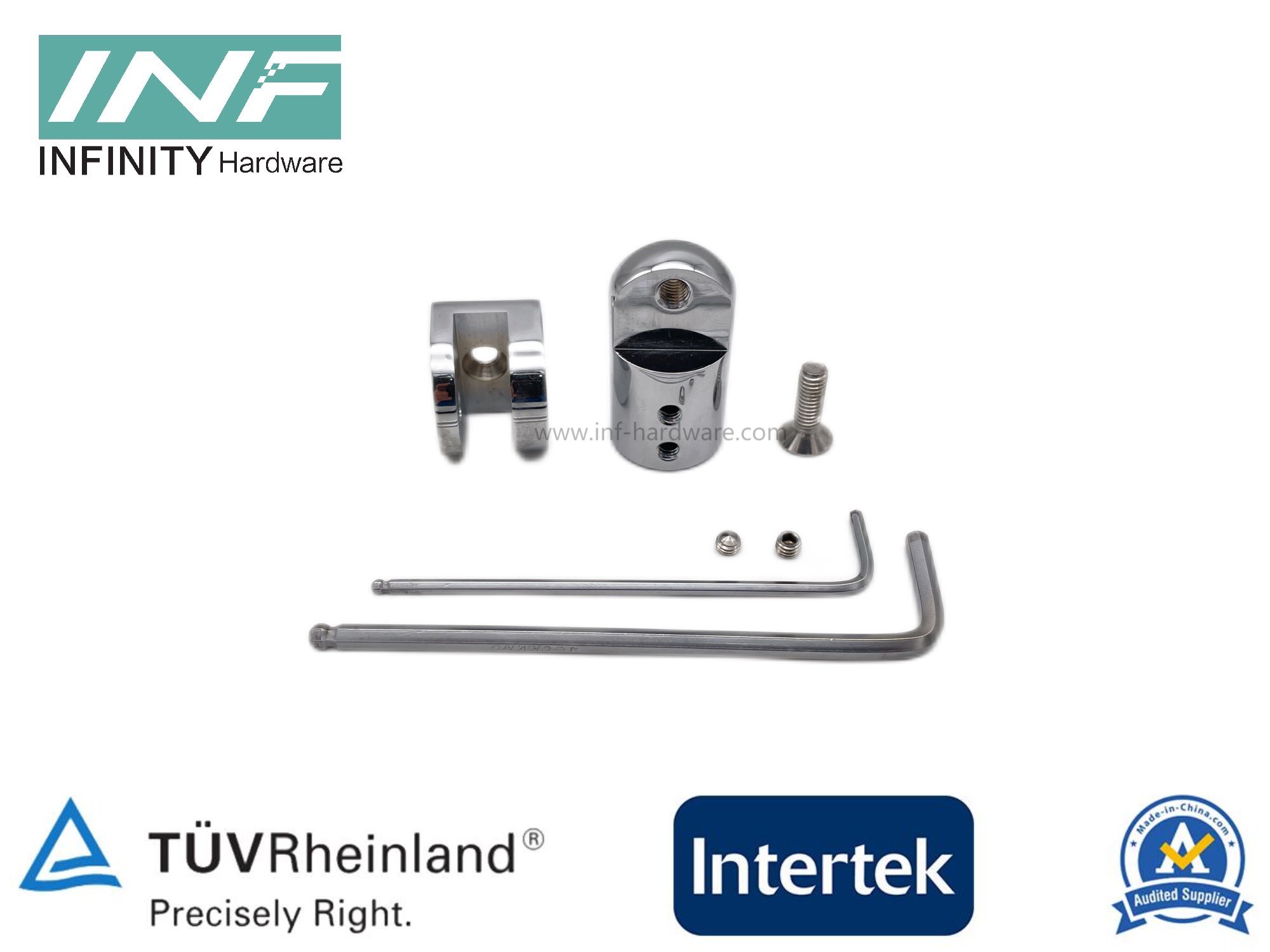 Brass Tube to Wall Mounted Shower Connector for Glass Fitting with Movable Function and Wall Mount Plate