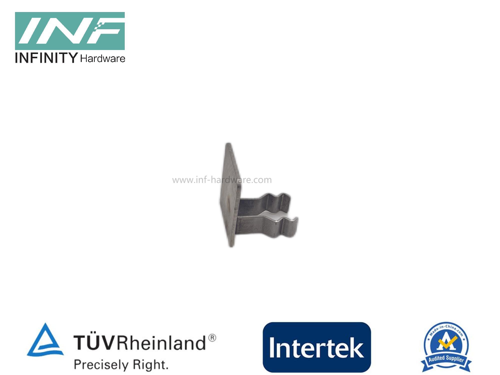 Stainless Steel End Cap for Aluminum U Channel Fit for 12-13.5mm Glass with Side Panel Easy Install Function