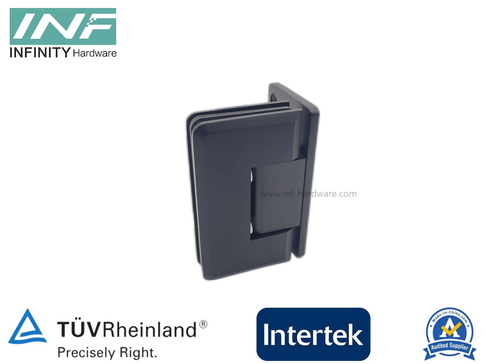 Glass Fitting Heavy Duty Bevel Edge Glass to Wall with Offset Wall Mount Plate Door Shower Hinge with 85 and 90 Degree Reversible Pivot Pin and off-Angle Adjust
