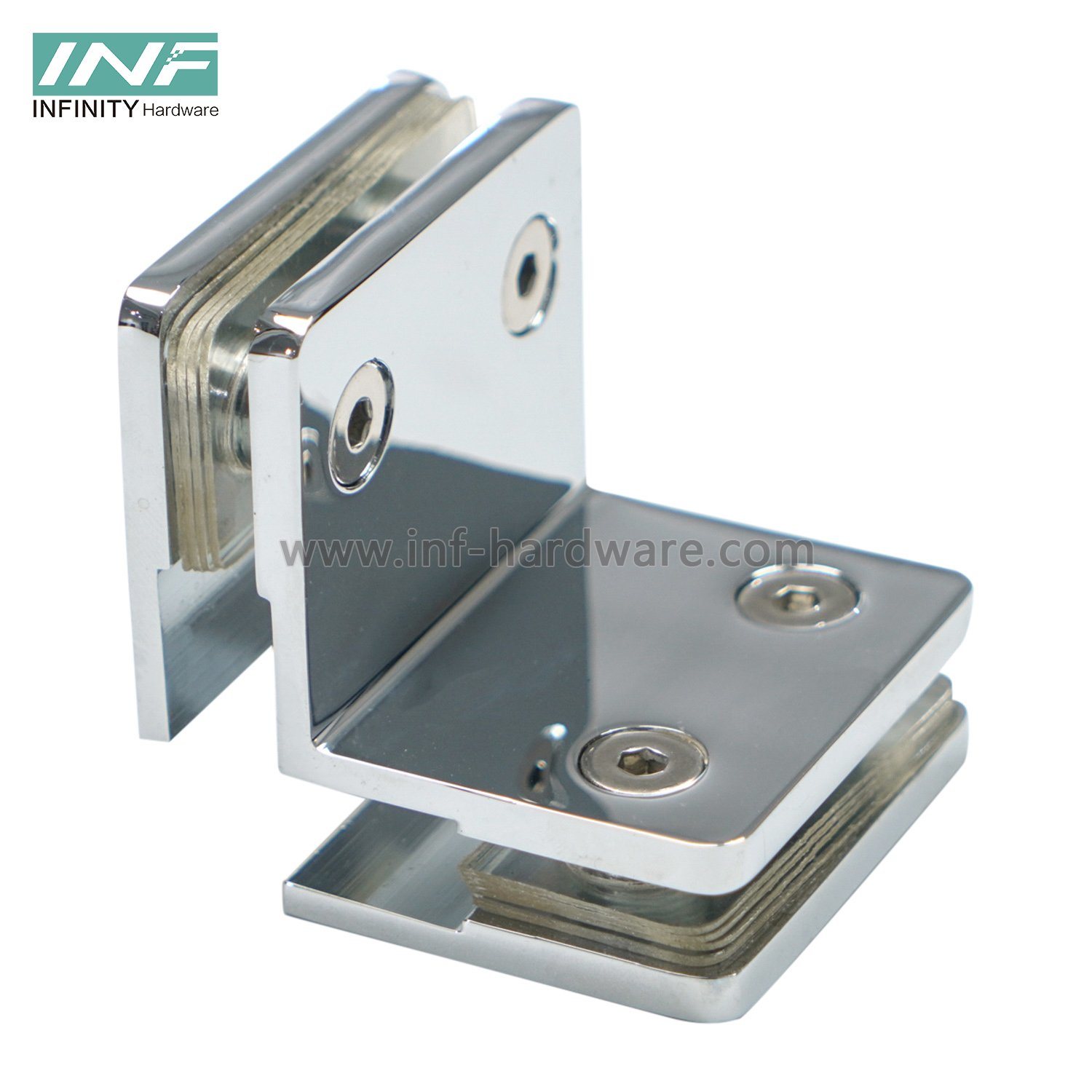 Hardware Accessories Bathroom Glass Fitting 90 Degrees Glass to Glass Clamp