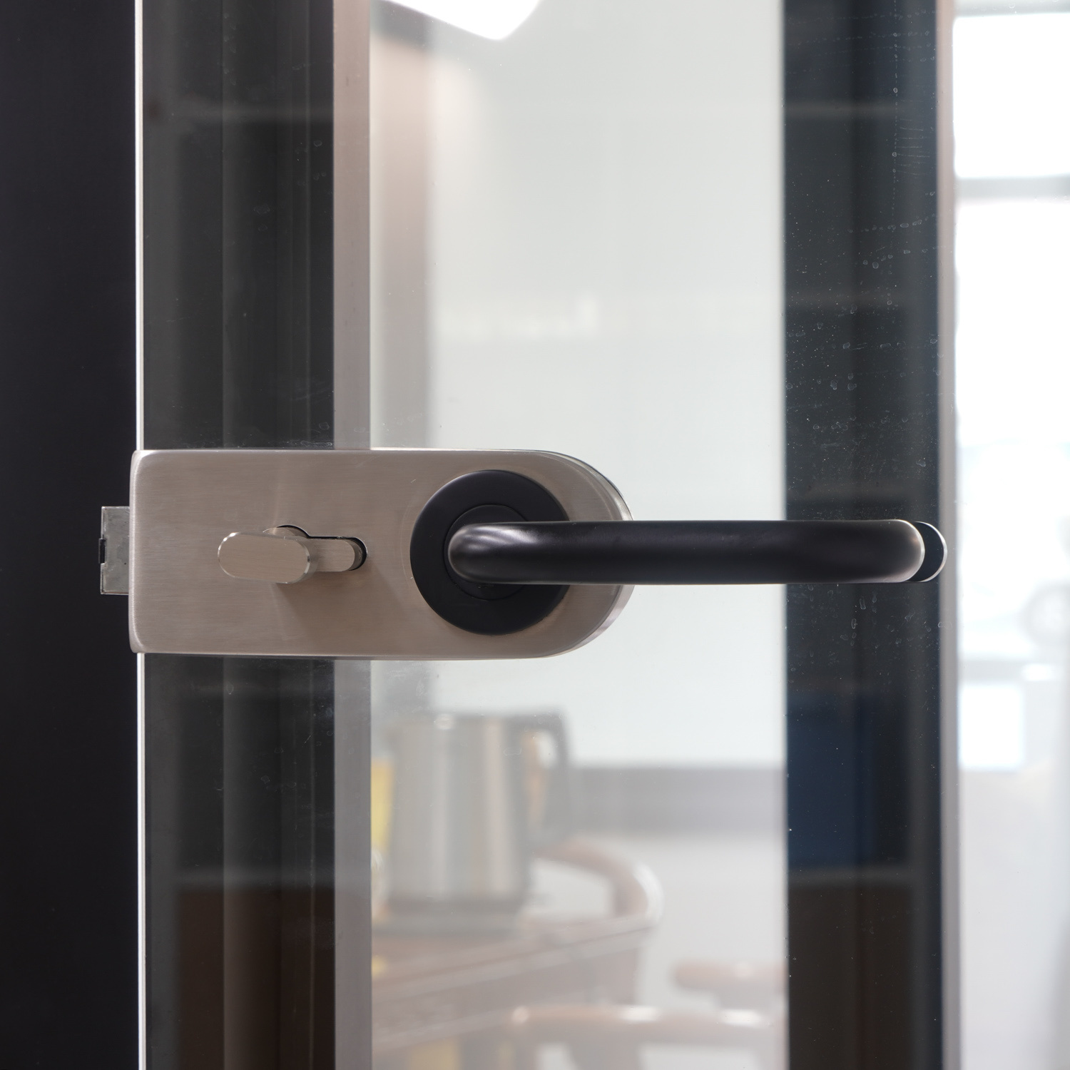 Zinc Alloy Frameless with Fixed Handle for Glass Door Lock