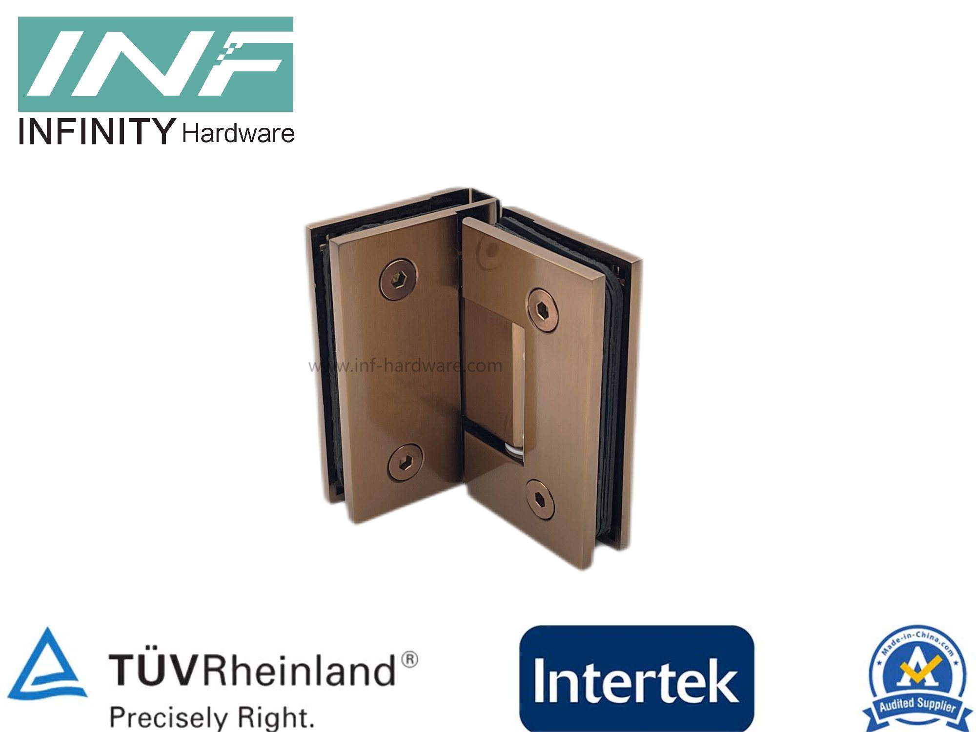 Solid Brass Types 90 Degree Glass to Glass Shower Hinge