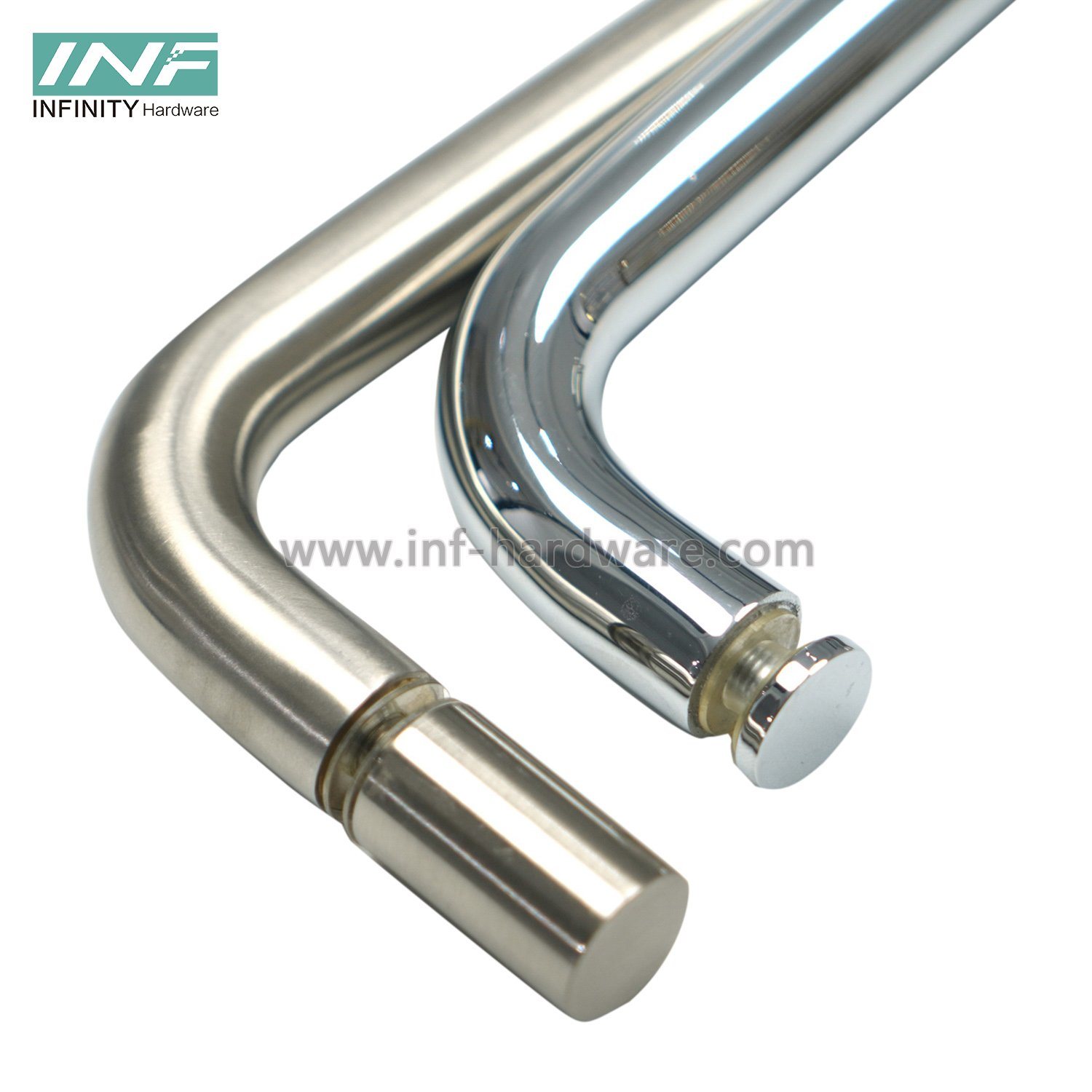Stainless Steel Glass Fitting Shower Room Towel Bar with Knob