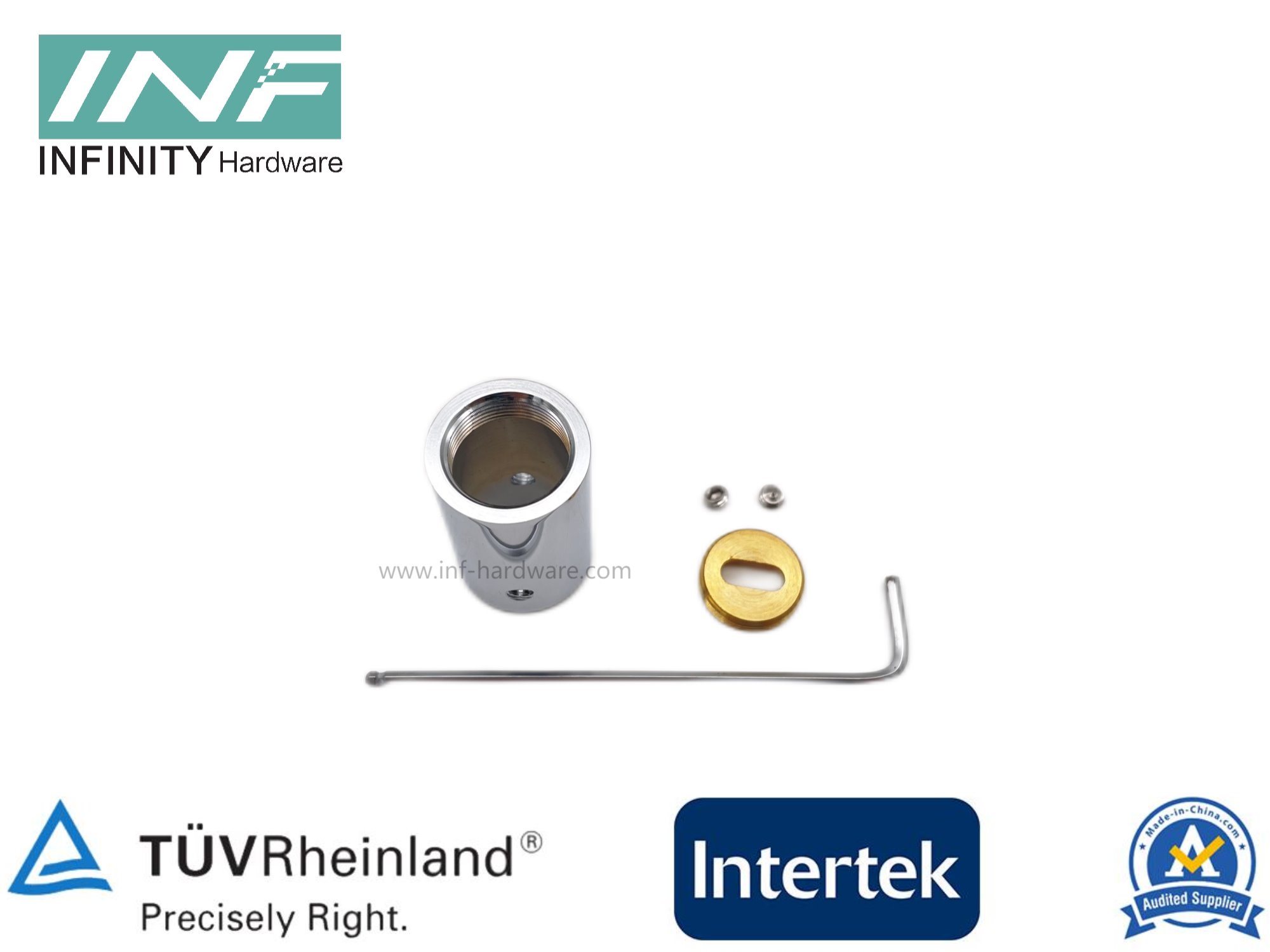 Brass Tube to Wall Mounted Shower Connector for Glass Fitting with Adjustable Function