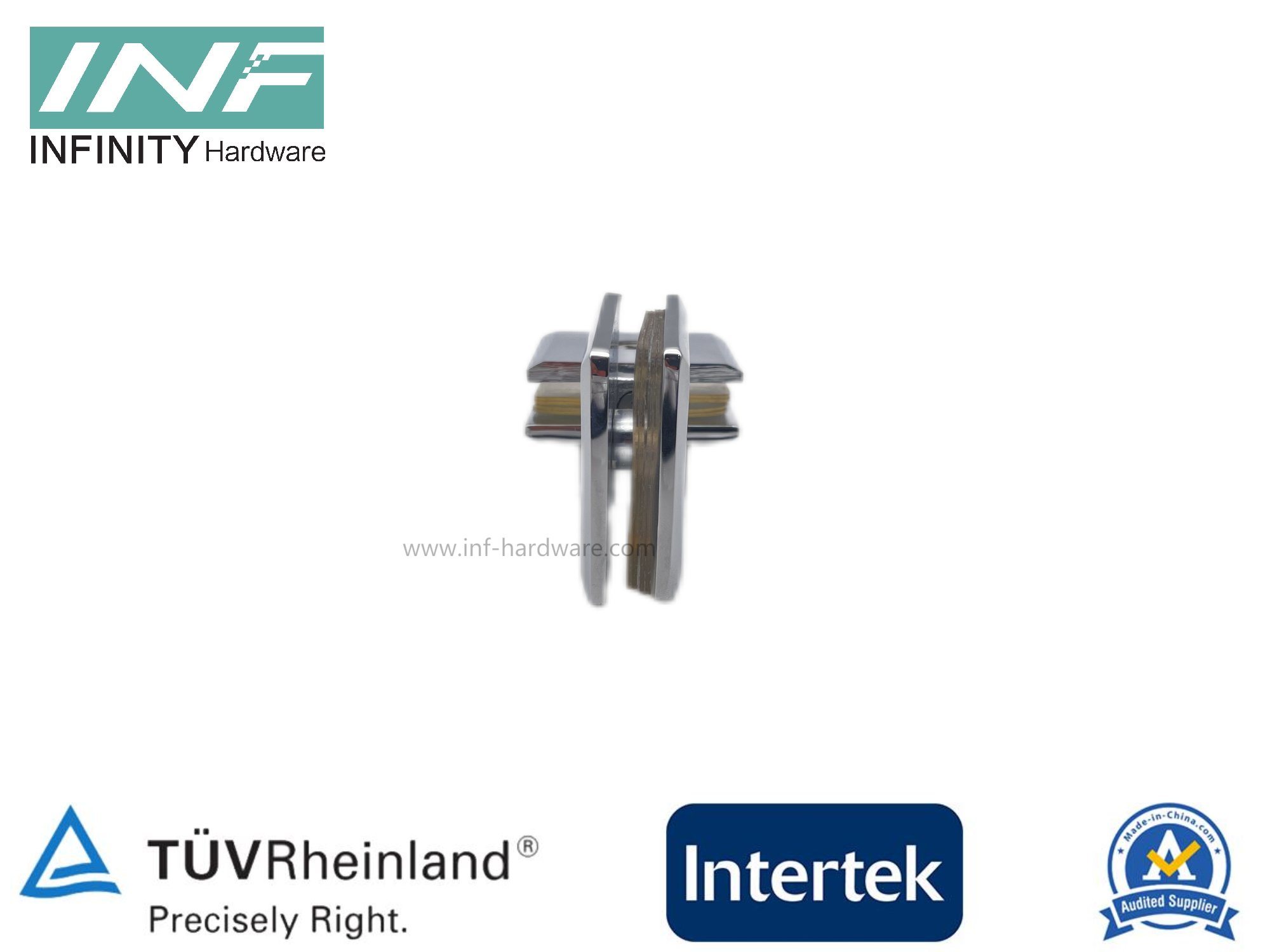 Glass Fitting Bevel Edge Glass Clamp 180° with Movable Function